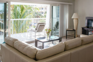 Sea Spray Inn. This is a picture of the penthouse living-room with the outside view